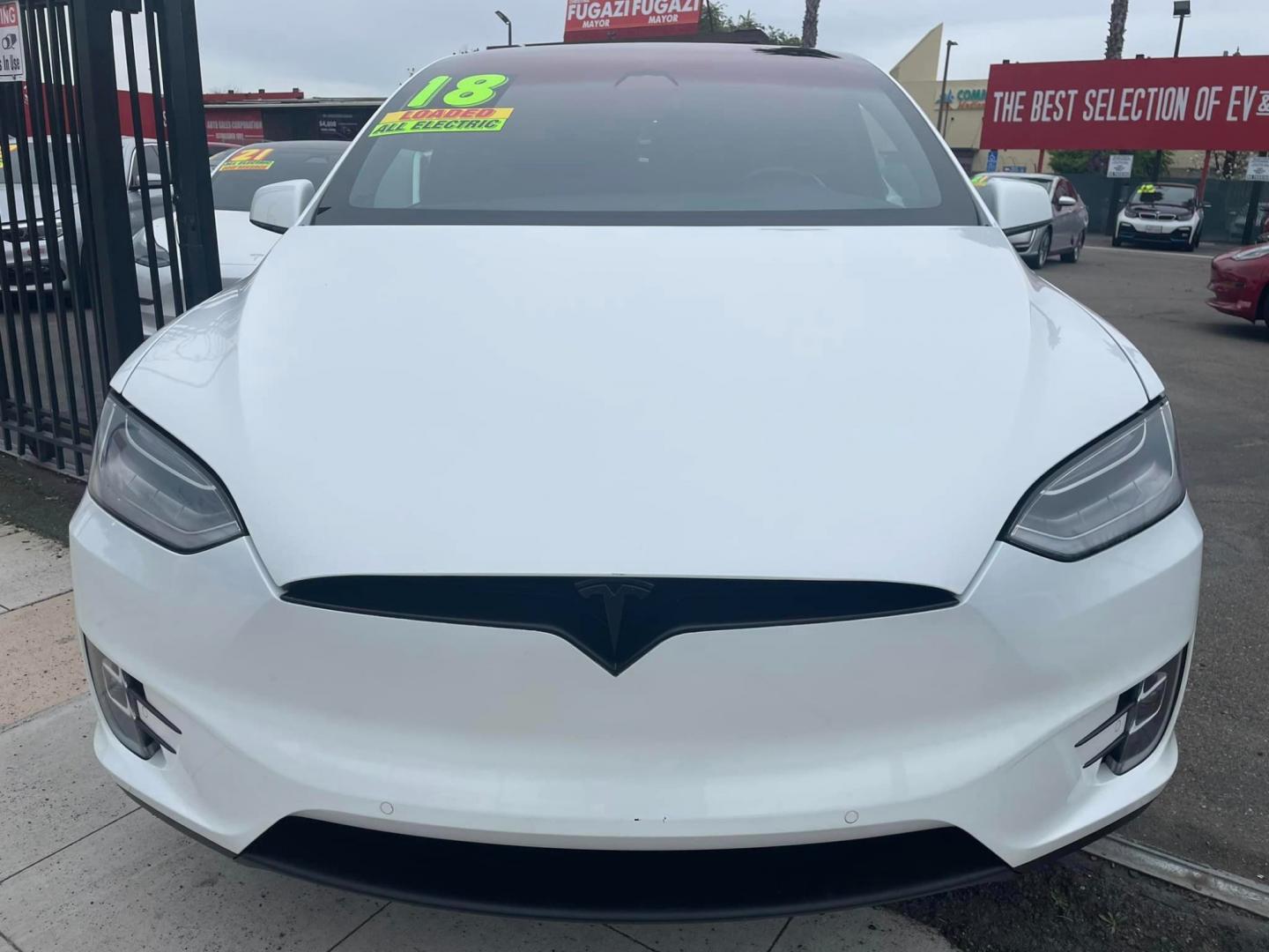 2018 WHITE /BLACK Tesla Model X (5YJXCAE28JF) , located at 744 E Miner Ave, Stockton, CA, 95202, (209) 944-5770, 37.956863, -121.282082 - Photo#2
